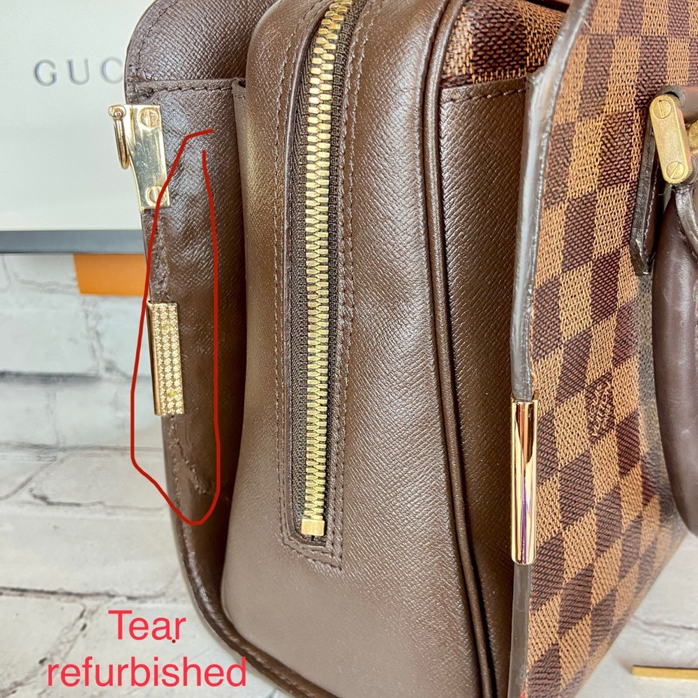 Louis Vuitton Damier Ebene Triana handbag crossbody with free strap and tassel - Picture 8 of 16